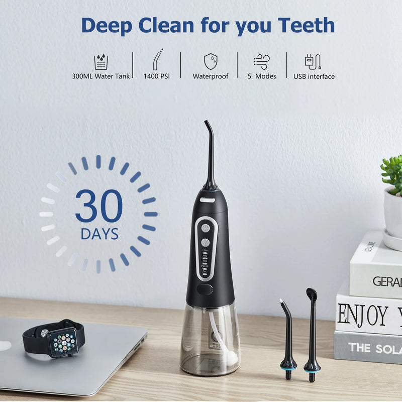 Irrigador oral com usb recarregável, dentes mais limpos.