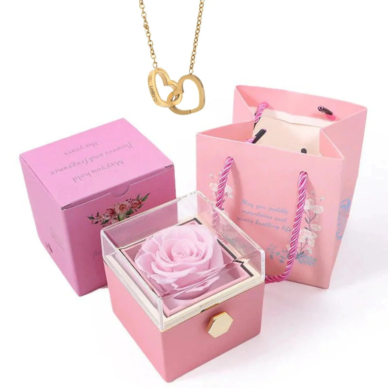 Caixa de rosa PERSYA com colar - Valentine´s Day - Presente sofisticado