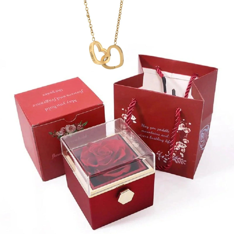 Caixa de rosa PERSYA com colar - Valentine´s Day - Presente sofisticado