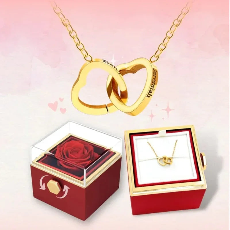 Caixa de rosa PERSYA com colar - Valentine´s Day - Presente sofisticado