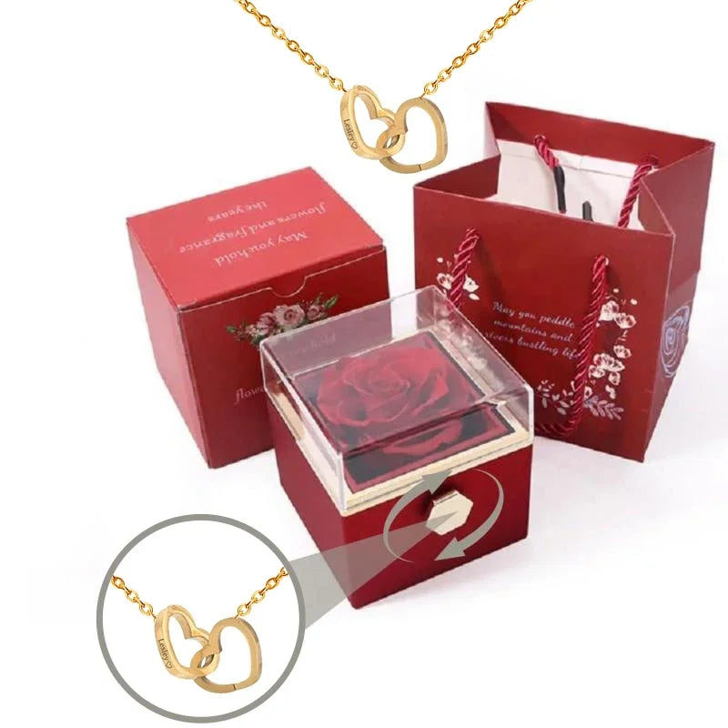 Caixa de rosa PERSYA com colar - Valentine´s Day - Presente sofisticado
