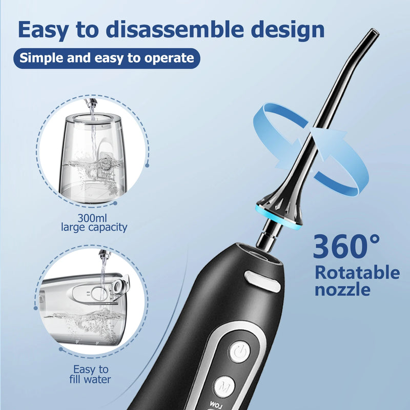 Irrigador oral com usb recarregável, dentes mais limpos.