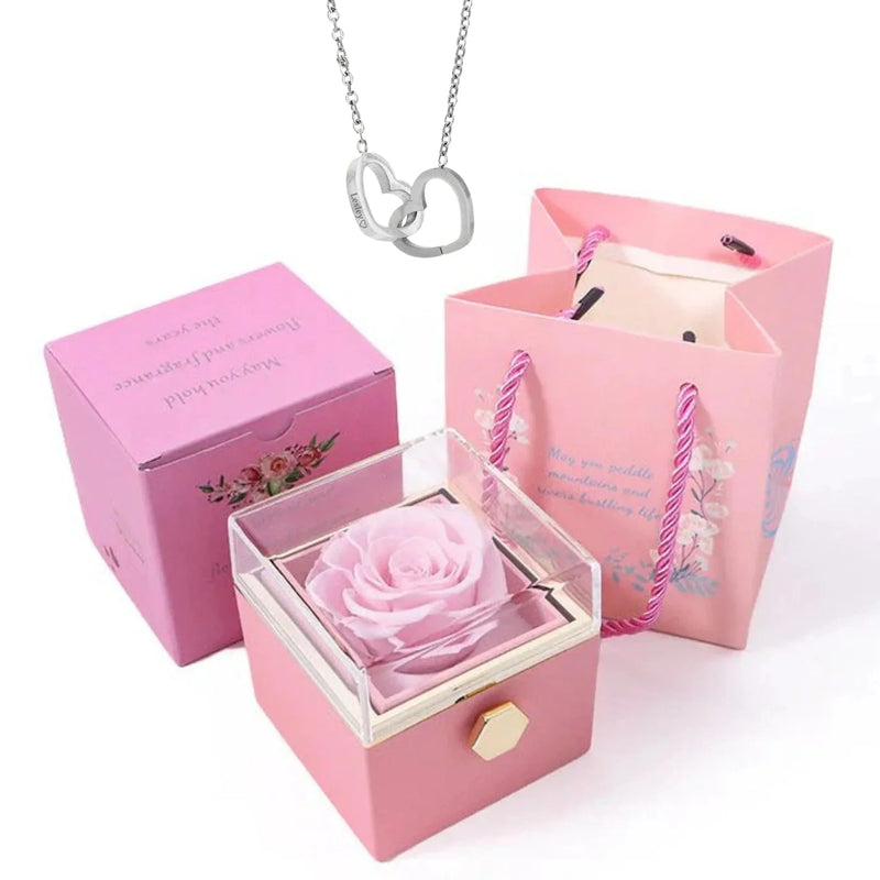 Caixa de rosa PERSYA com colar - Valentine´s Day - Presente sofisticado