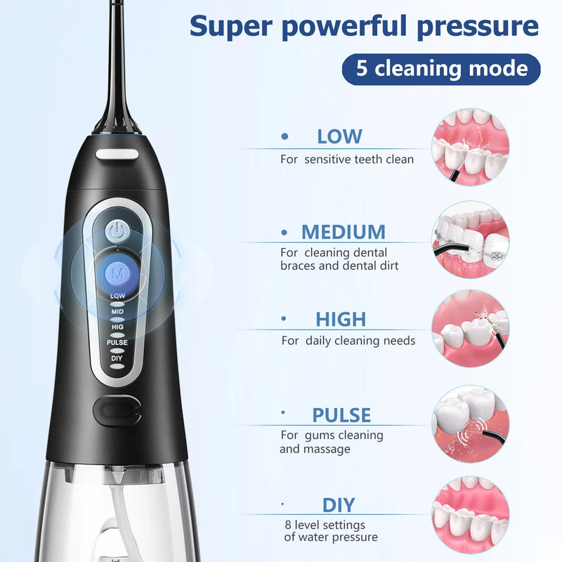 Irrigador oral com usb recarregável, dentes mais limpos.